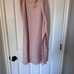 Wild Fable Asymmetrical Pink Skirt with Lace Trim